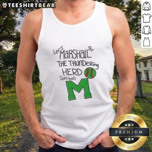 Good Lets Marshall Go Thundering Herd softball tank top in green, perfect for fans and athletes alike.