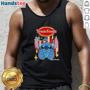 Alt Text: Nice Stitch Like Tyson Foods USA Flag Tank Top featuring a patriotic design and comfortable fit for casual wear.