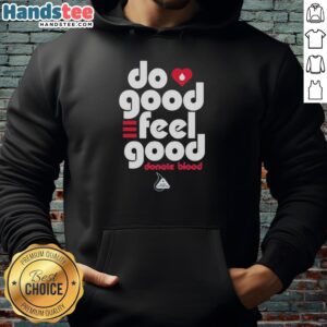 Premium Chattanooga Do Good Feel Good Donate Blood Blood Assurance Hoodie in vibrant red, perfect for community support.