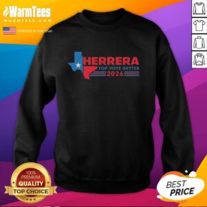 Good Brandon Herrera Top Vote Getter Texas 2026 Political sweatshirt featuring bold graphics and vibrant colors.