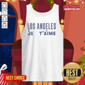 Alt Text: Pretty Los Angeles Je T'Aime tank top featuring stylish design and vibrant colors, perfect for summer fashion.