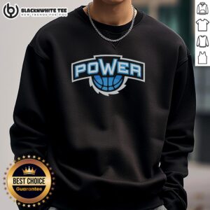 Alt Text: Awesome Dallas Power Basketball Big3 logo sweatshirt showcasing team pride and stylish design for fans.