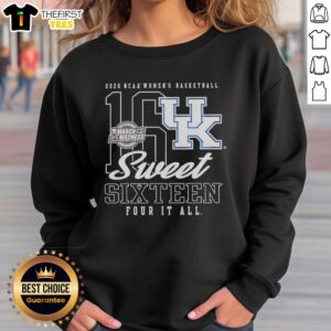 Official Kentucky Wildcats Women's Basketball 2026 NCAA Sweet Sixteen March Madness sweatshirt in blue, showcasing team pride.