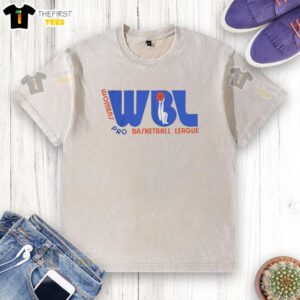 Premium Women's Pro Basketball League washed t-shirt in stylish design, perfect for fans and casual wear.