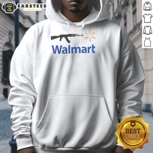 Good AK-47 Walmart parody logo hoodie featuring a humorous design, perfect for casual streetwear enthusiasts.