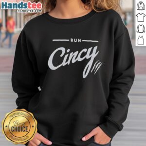 Original Run Cincinnati sweatshirt featuring a vintage design in navy blue, perfect for Cincy fans and casual wear.