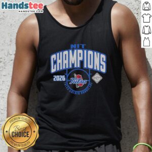 Premium Tulsa Golden Hurricane 2026 Men's Basketball NIT Champions Tank Top showcasing team pride and style.