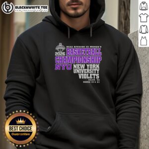 Alt Text: Nice New York University Violets 2026 NCAA Division III Women's Basketball Final Championship hoodie on display.