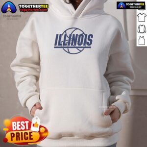 Official Illinois Basketball Retro Logo Hoodie featuring vintage design and team colors for stylish sportswear.