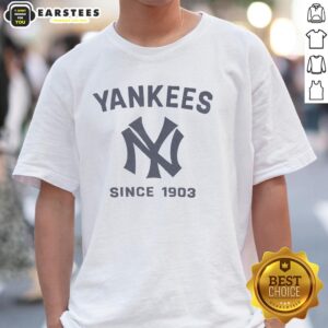 Alt Text: Original New York Yankees Cooperstown Duster T-Shirt featuring classic team logo and vintage design for baseball fans.