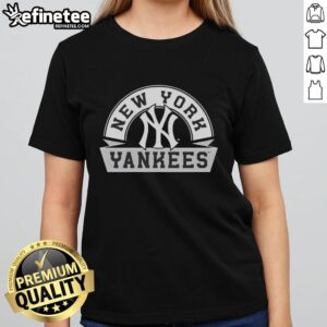 Pretty New York Yankees Phase Banner Arch Ladies Tee featuring stylish design and team colors for loyal fans.
