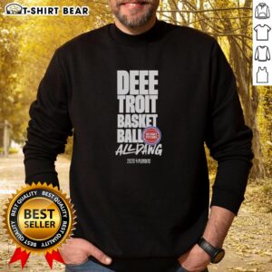 Top Detroit Pistons Playoffs 26 Mantra All Dawg Sweatshirt featuring team colors and bold graphic design.