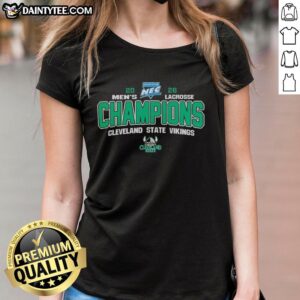 2026 NCAA Cleveland State Vikings Northeast Conference Tournament Champions Ladies Tee featuring team logo.