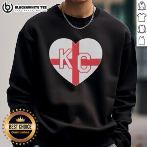 Official England KC Heart Red Sweatshirt featuring a stylish design, perfect for fans and casual wear.