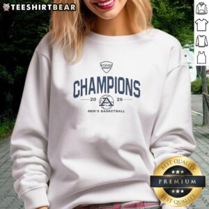 Good Akron Zips MAC 2026 Men's Basketball Champions sweatshirt in navy blue, featuring team logo and championship graphics.