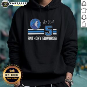 Alt Text: Anthony Edwards Minnesota Timberwolves hoodie featuring signature name and number design, perfect for fans.