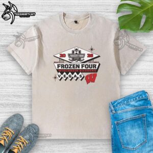 Nice Blue 84 2026 Frozen Four Hockey washed t-shirt featuring a stylish design perfect for hockey fans.