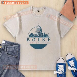 Awesome Boise City of Trees washed t-shirt featuring a vibrant design celebrating Boise's natural beauty.