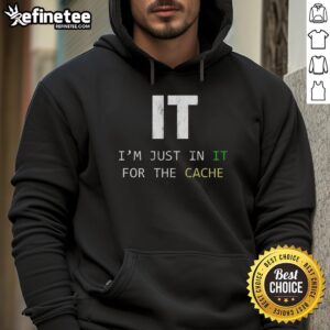 Tech support hoodie featuring 'I'm just in it for the case' slogan, perfect for IT helpdesk professionals.