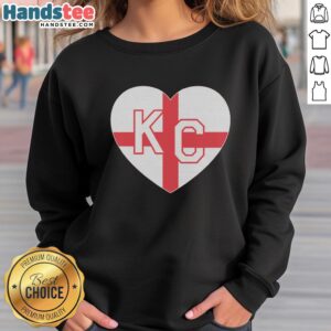 Premium England KC Heart Red Sweatshirt featuring a stylish design, perfect for casual wear and showcasing patriotic spirit.