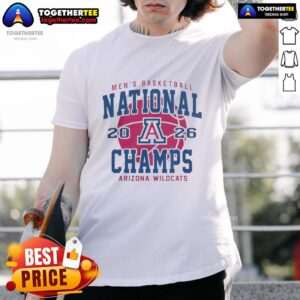 Alt Text: Arizona Wildcats 2026 NCAA Men's Basketball Championship Game T-Shirt, showcasing team colors and logo, Indianapolis design.