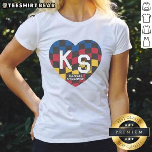 Awesome KS Speedway KC Heart Ash Ladies Tee featuring a stylish design perfect for race fans and casual wear.