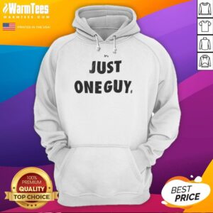Casual 'Nice It's Just One Guy' hoodie in vibrant colors, perfect for relaxed outings and everyday wear.