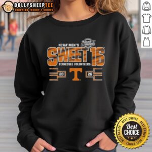 Top Tennessee Volunteers NCAA Men's Sweet 16 2026 March Madness sweatshirt featuring team colors and logo.