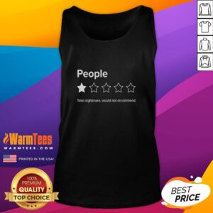 Original People tank top with 'Total Nightmare' review, 1 out of 5 stars rating displayed prominently.