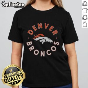 Stylish Nice Denver Broncos Circle Ladies Tee featuring vibrant team colors and logo, perfect for female fans.