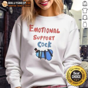 Awesome emotional support cock sweatshirt featuring a fun design, perfect for cozy casual wear and pet lovers.