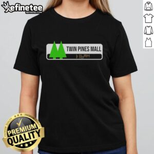 Original Back to the Future Twin Pines Mall Ladies Tee featuring iconic 1:16 AM clock design, perfect for fans.