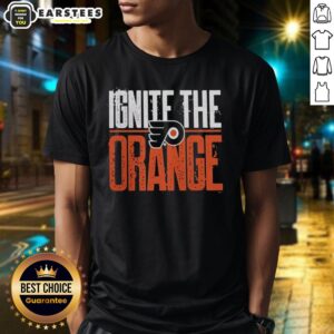 Good Philadelphia Flyers Ignite The Orange T-Shirt for the 2026 Stanley Cup Playoffs, featuring vibrant team colors.