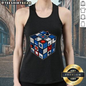 Stylish Top-Droid-Cube-Tank-Top featuring a colorful geometric design, perfect for casual summer outfits.