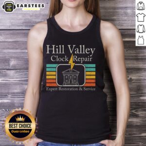 Premium Hill Valley Clock Repair tank top featuring a stylish design perfect for fans of classic time travel movies.
