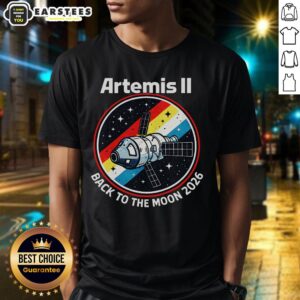 Nice Artemis II Back To The Moon 2026 T-Shirt featuring a bold design celebrating NASA's lunar mission.