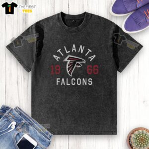 Official Atlanta Falcons Heritage Print Washed T-Shirt featuring vintage design and team colors, perfect for fans.