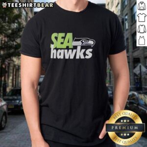 Original Seattle Seahawks Football Logo Basic T-Shirt featuring the iconic team logo on a stylish design.