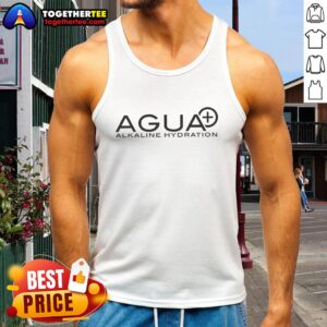 Top Agua Alkaline Hydration logo tank top featuring a stylish design for fitness enthusiasts and hydration lovers.