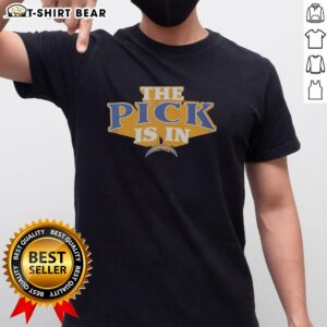 Top Los Angeles Chargers Pick Is In T-Shirt featuring team colors and logo, perfect for fans celebrating the NFL draft.