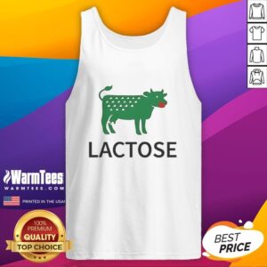 Good Lactose Cow Parody Logo Tank Top featuring a humorous cow design for lactose lovers and dairy enthusiasts.
