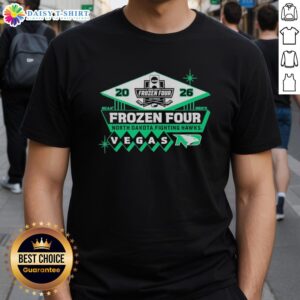 Good North Dakota Fighting Hawks Frozen Four 2026 NCAA Men's Hockey T-Shirt featuring team logo and vibrant colors.