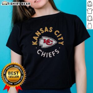 Top Kansas City Chiefs Circle Ladies Tee in red, showcasing team logo and stylish design for female fans.