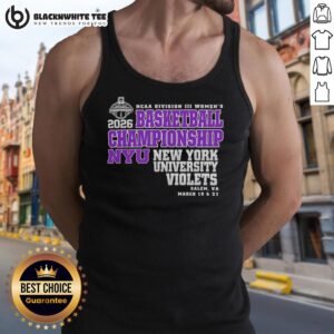 Nice New York University Violets 2026 NCAA Division III Women's Basketball Final Championship tank top in purple.