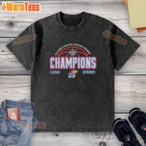 2026 Women's Basketball Champions Kansas Jayhawks washed t-shirt featuring team logo and vibrant colors.