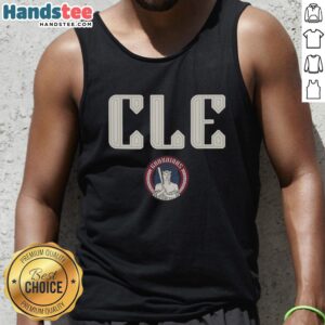 Alt Text: Good Cleveland Guardians City Connect pregame tank top featuring team logo and vibrant colors for fans.