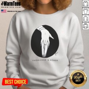 Cozy 'Knowledge Is Power' sweatshirt featuring a stylish design, perfect for casual wear and showcasing your love for learning.
