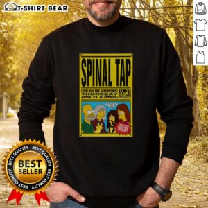 Good Spinal Tap Live on The Simpsons sweatshirt featuring iconic characters, promoting the April 23 event at 8 PM.