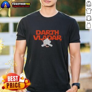 Premium Dan Vladar Darth Vladar T-Shirt featuring unique graphics and a stylish design for fans of hockey and pop culture.