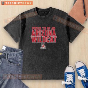 Alt Text: Pretty Proud To Be An Arizona Wildcat washed t-shirt featuring the university logo and vibrant colors for fans.